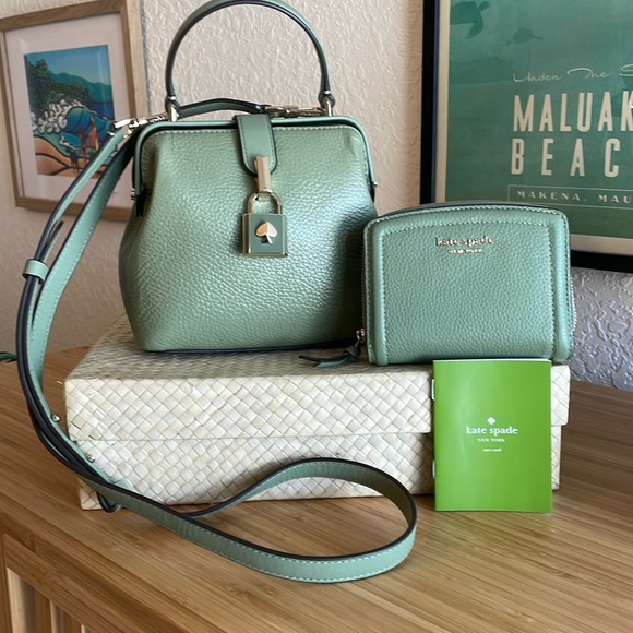 kate spade Handbags - Kate Spade Remedy Small Top-Handle Bag & Knott Small Compact Wallet in Romaine